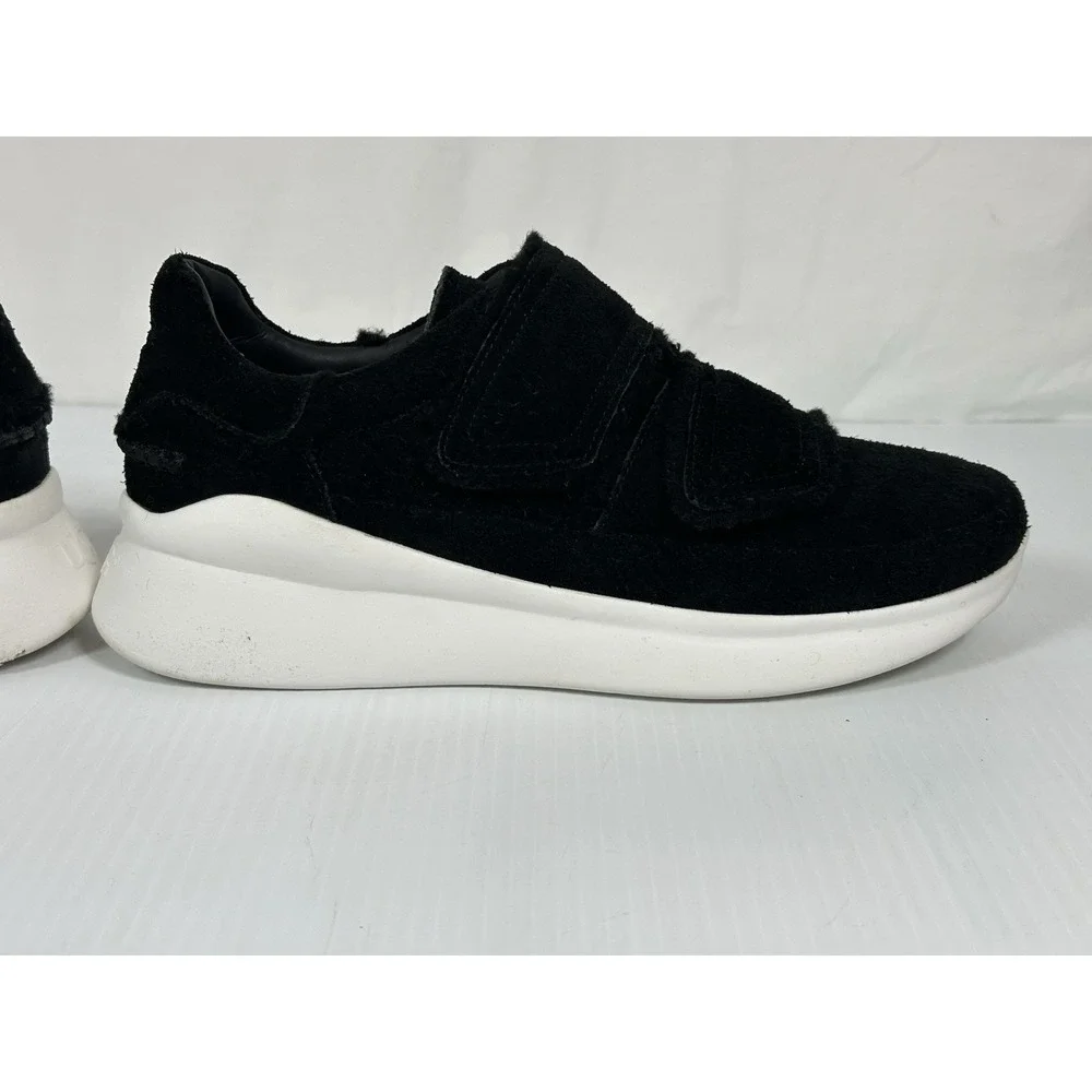 UGG‎ Ashby Spill Seam Trainer Black Suede Laceless Chunky Platform Sneakers 10